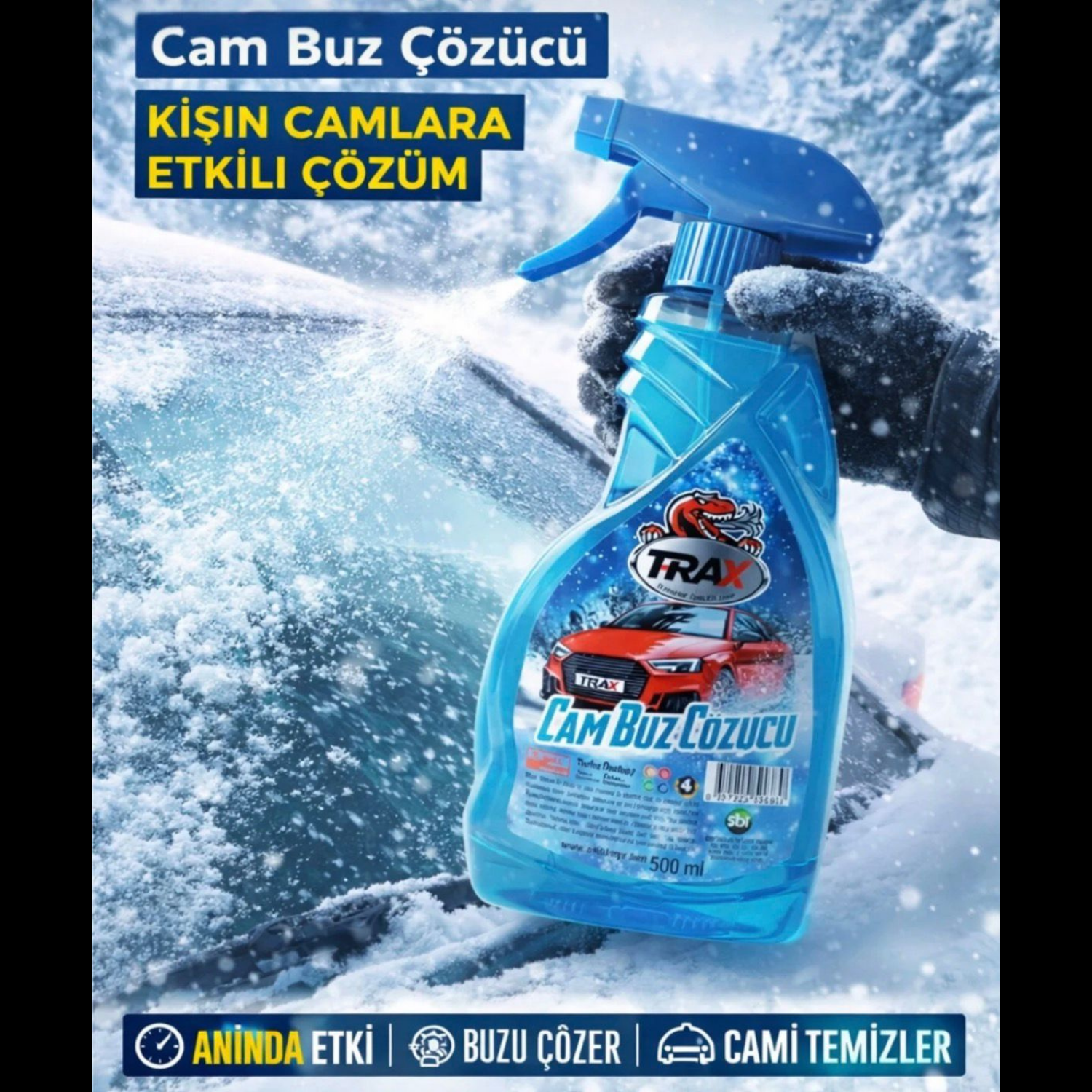 Buz Çözücü Araba Oto Cam Buz Çözücü Buzlanma Önleyici Sprey 500 Ml