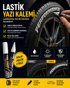 Lastik Yazma Kalemi Beyaz Lastik Yazı Kalemi Motosiklet Bisiklet Oto Silinmez