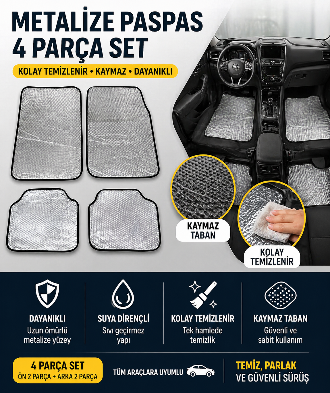 METALİZE OTO ÜNİVERSAL PASPAS TAKIMI ÖN ARKA TAKIM