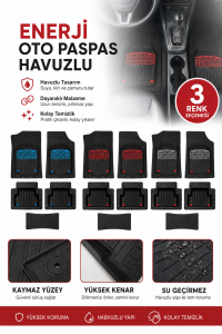 enerji oto paspas 5 parça havuzlu kaymaz taban 5d