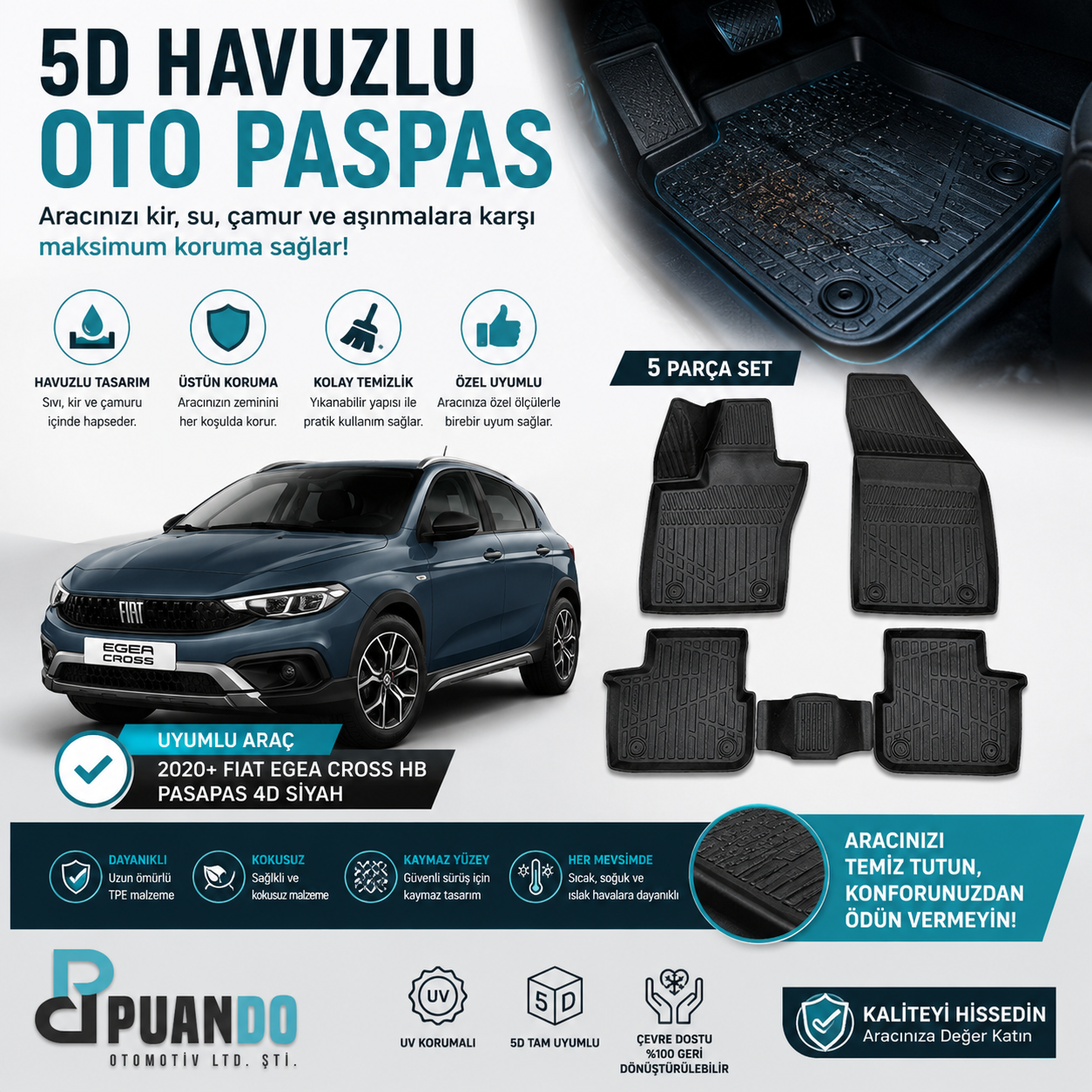 havuzlu oto paspas puando 5d