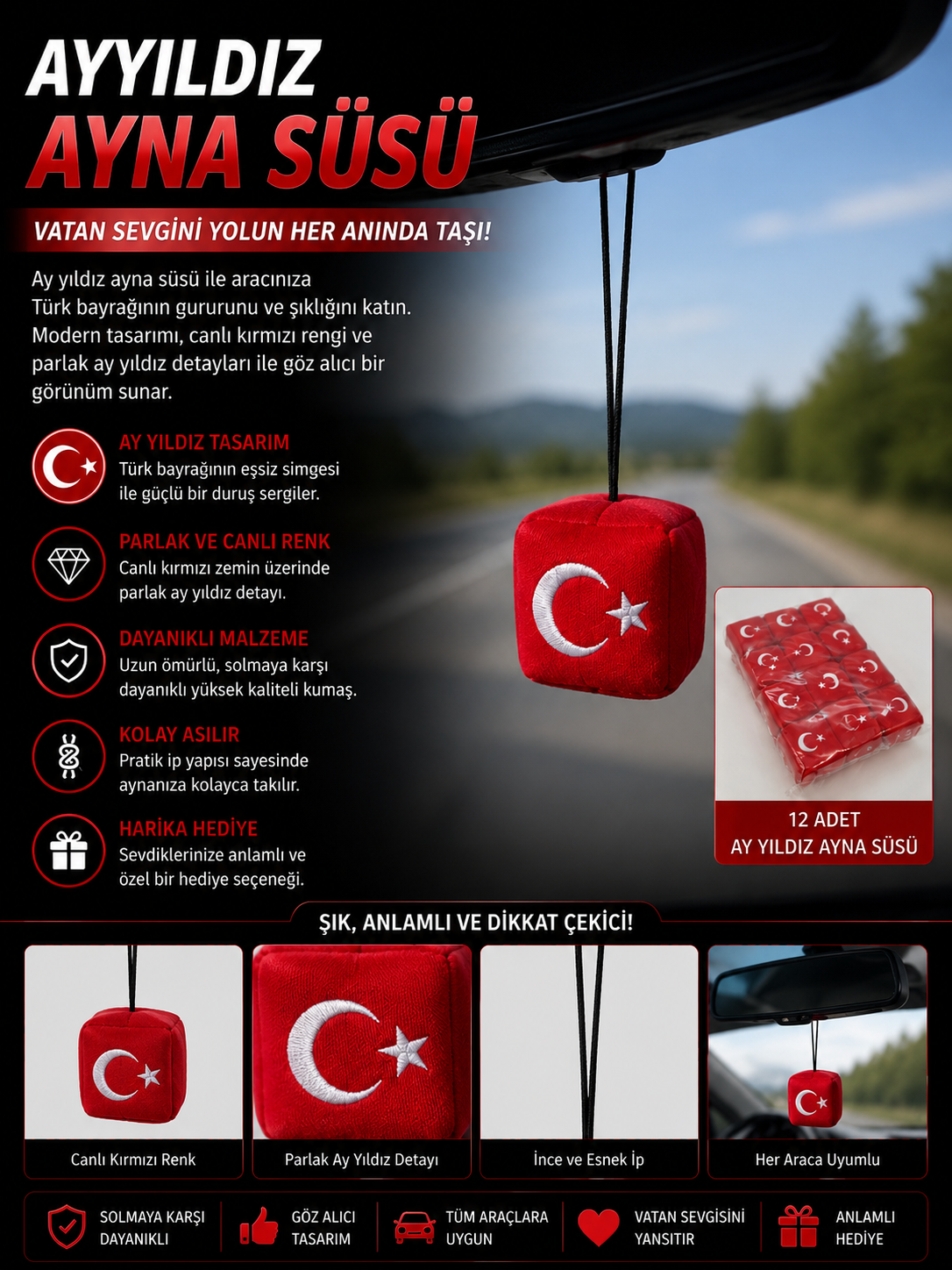 ay yıldız ayna süs