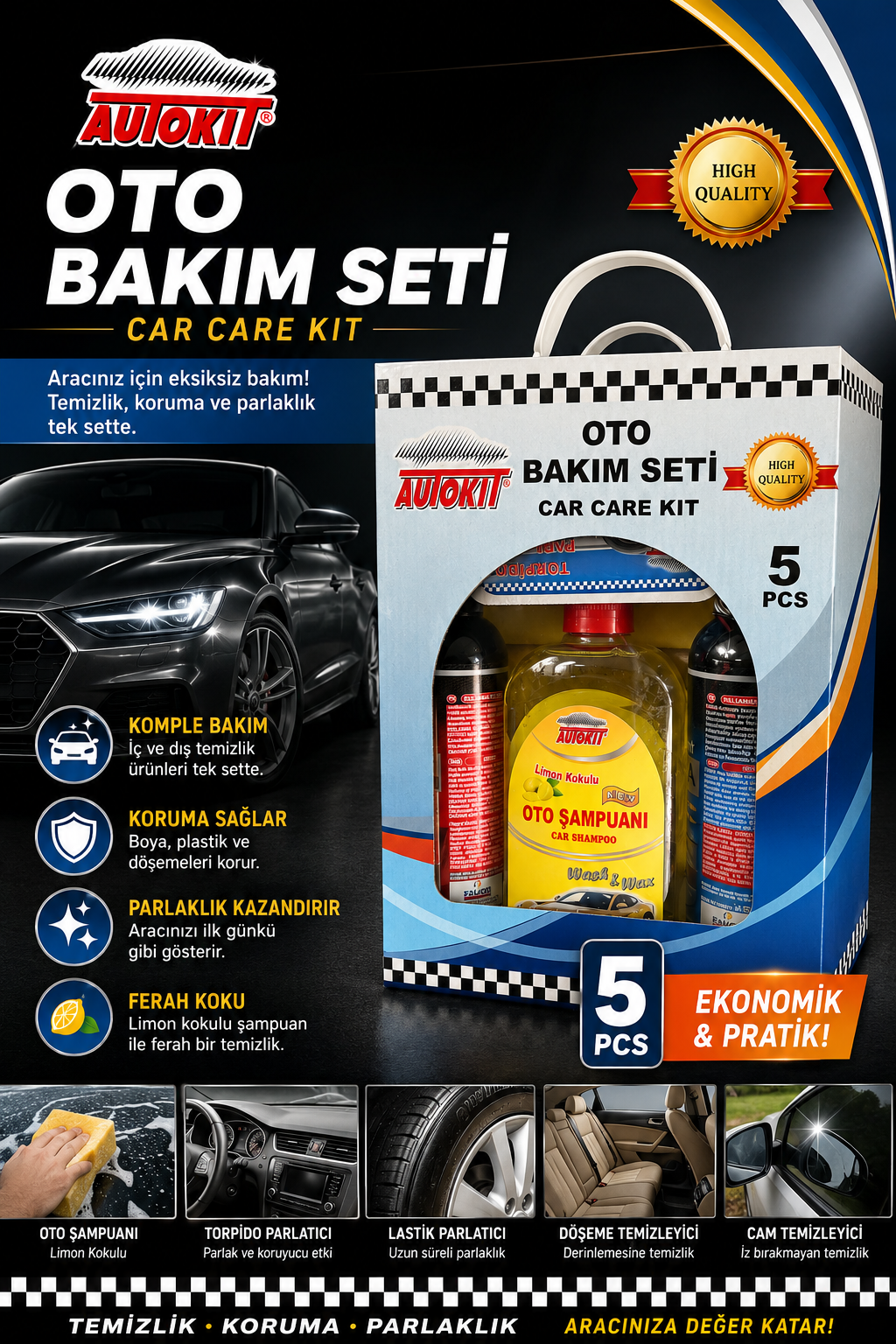 oto bakım seti 5 li