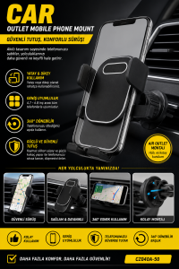 360° Dönebilen Araç İçi Telefon Tutucu Havalandırma Menfezi Telefon Standı Universal Araç Telefon Aparatı