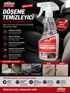 Autokit Köpüklü Döşeme Temizleyici Sprey – Koltuk, Halı ve Kumaş Temizleme 500 ML