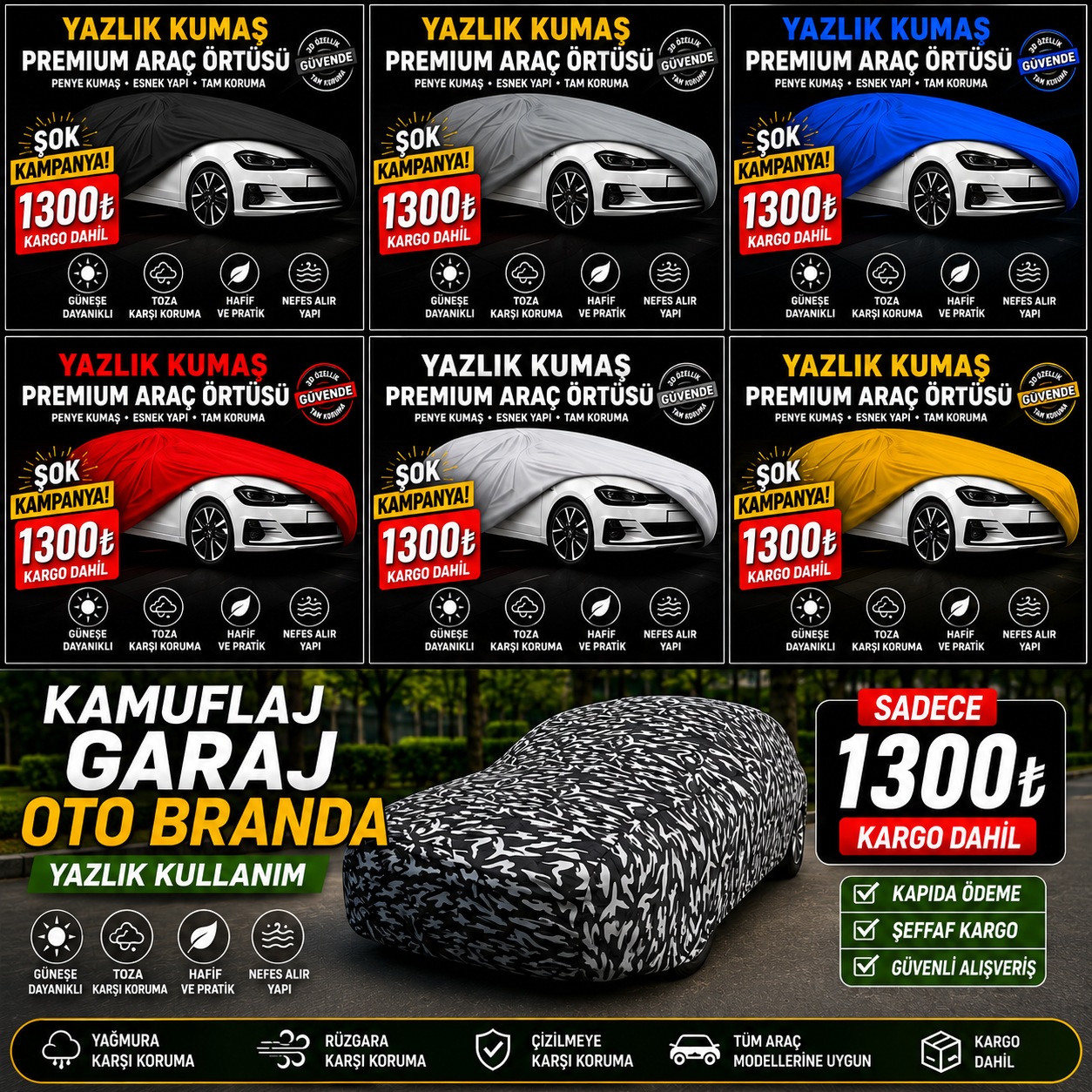 Penye Kumaş Araç Örtüsü Garaj Brandası  7 renk