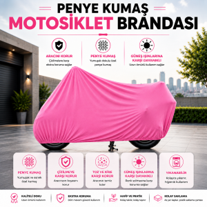Motosiklet Motor branda Örtü Koruma Kumaş Penye Kırmızı