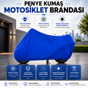 Motosiklet Motor branda Örtü Koruma Kumaş Penye Kırmızı