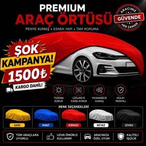 Penye Kumaş Araç Örtüsü Garaj Brandası  7 renk Torpido örtüsü hediyeli