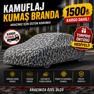 Garaj brandası penye yazlık branda ekose ve kamuflaj hediyeli