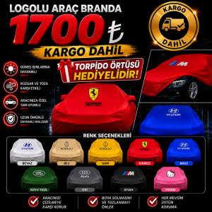 LOGOLU OTO BRANDA 7 RENK YIKANABİLİR Hediyeli