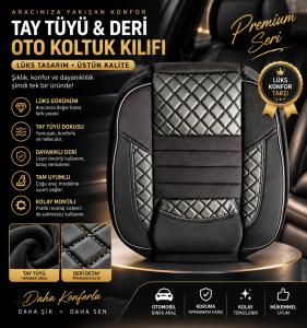 TAY TÜYÜ & DERİ LÜKS OTO KOLTUK KILIFI – PREMIUM SERİ