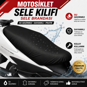 Motosiklet Sele Kılıfı Sele Brandası Deri Su Geçirmez 3 BEDEN