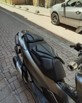 Motosiklet hava destekli kalın deri konfor sele minderi