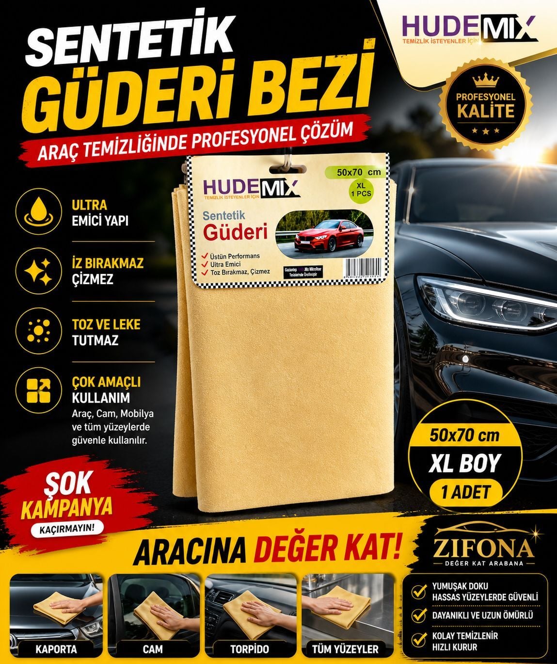 GÜDERİ BEZİ SÜET GERÇEK 50X70