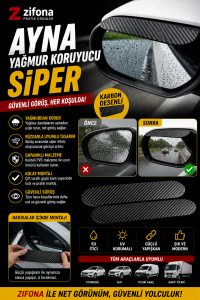 Araba Ayna Yağmur Koruyucu Siper Karbon Desenli