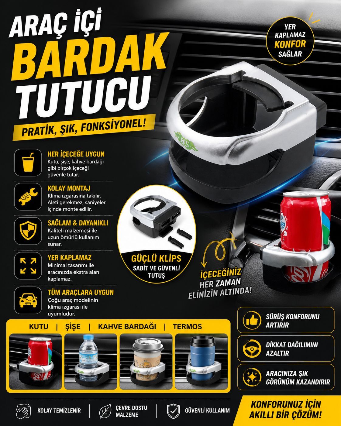 Araç İçi Bardak Tutucu