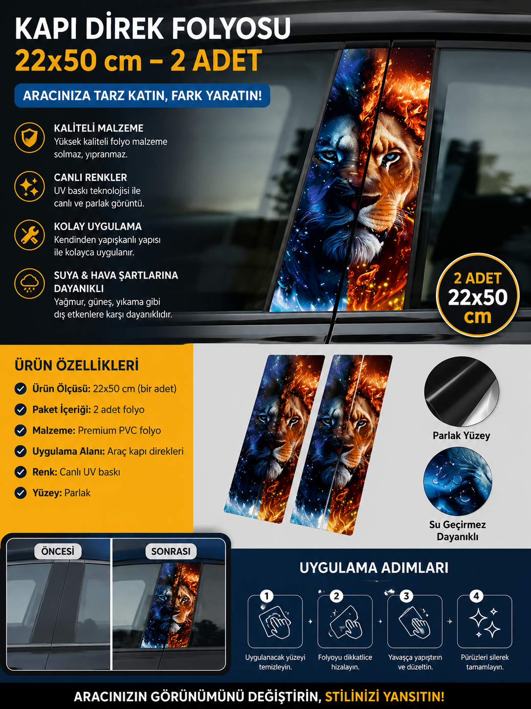 Kapı direk folyosu  22x50 2 adet 50 model