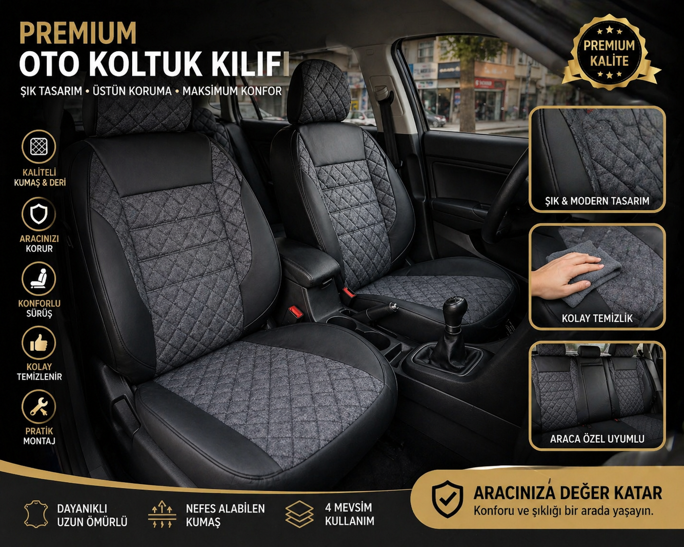 Ortapedik Oto Koltuk Kılıfı 6 Model