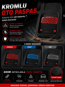 knk safir kromlu oto paspas lüks