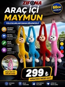 peluş araç içi maymun 60 cm