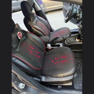 Premium lüks nakışlı keten ortapedik arkası deri koltuk kılıfı