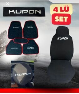 Kupon oto kılıf paspas torpido örtü direksiyon örtü 4 lü set