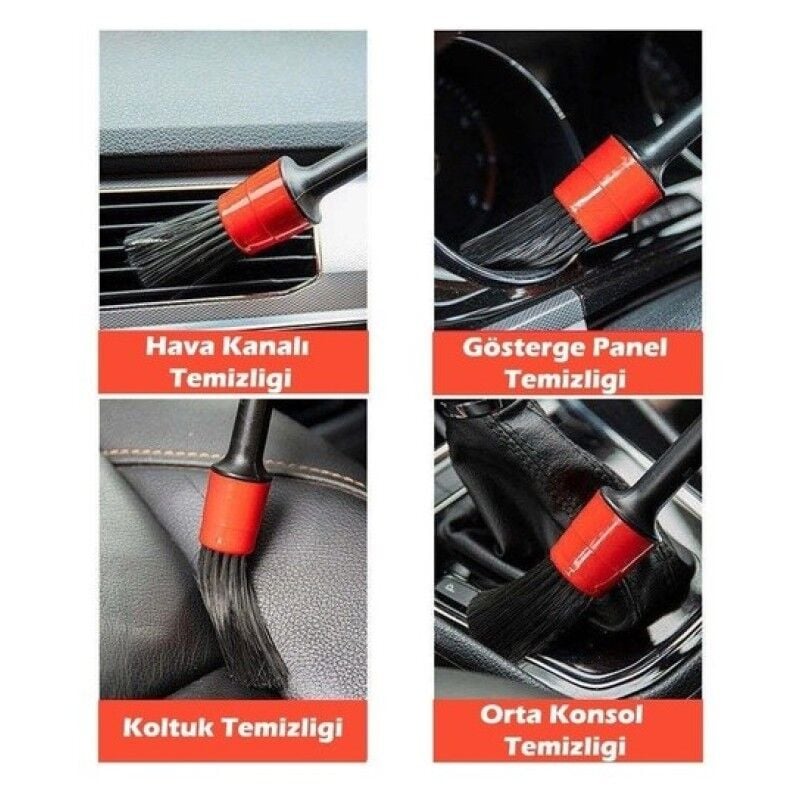 Araba Detaylı Temizlik Fırça Seti 5 li