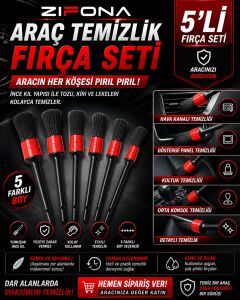 Araba Detaylı Temizlik Fırça Seti 5 li
