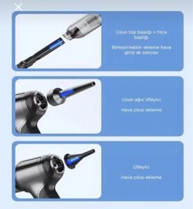 Torima LT-107C Mini Çok Fonksiyonlu Üflemeli Şarjlı Araç Süpürgesi El Süpürgesi